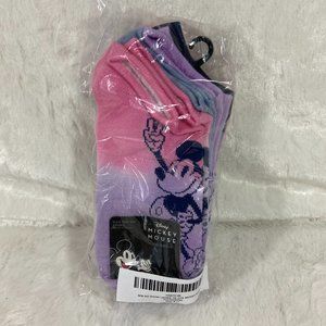 Disney Mickey Mouse 5pk no show ladies Tie Dyed socks 9-11 NEW